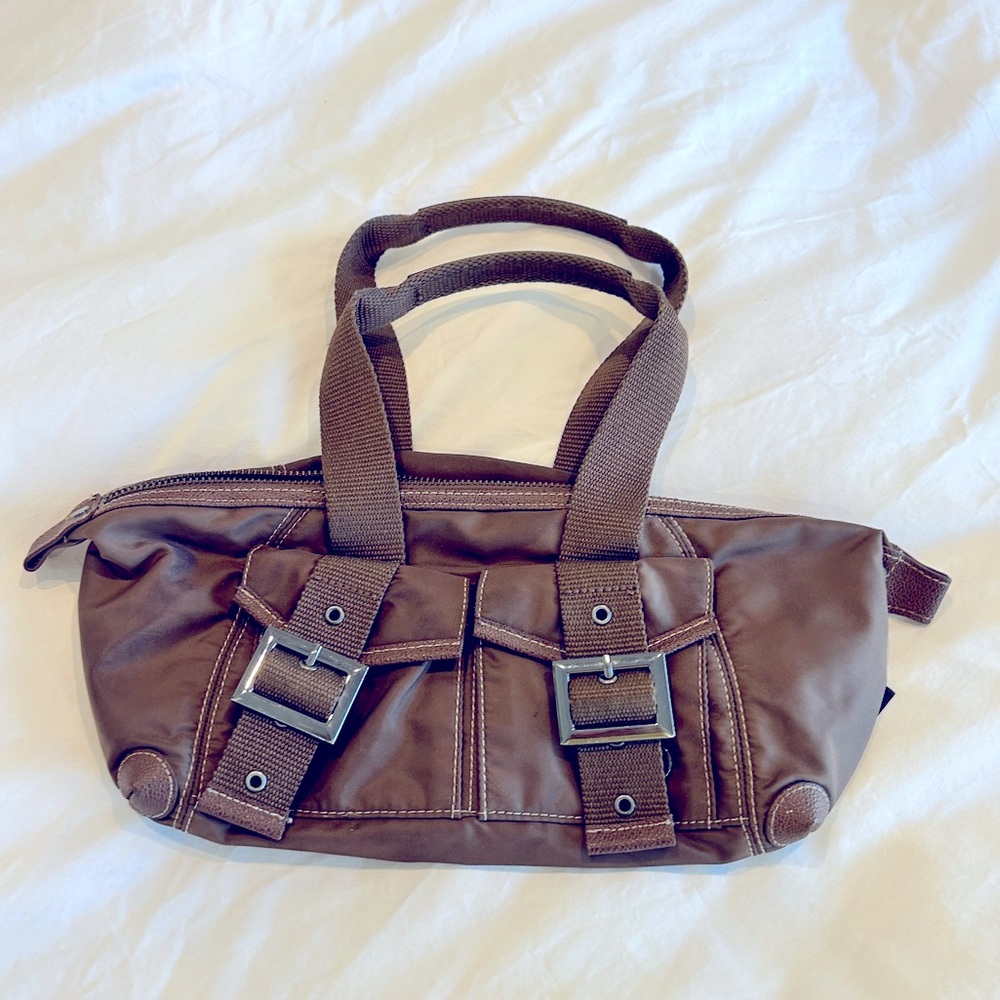 Un Apres-Midi de Chien Paris chocolate brown vintage discontinued nylon handbag